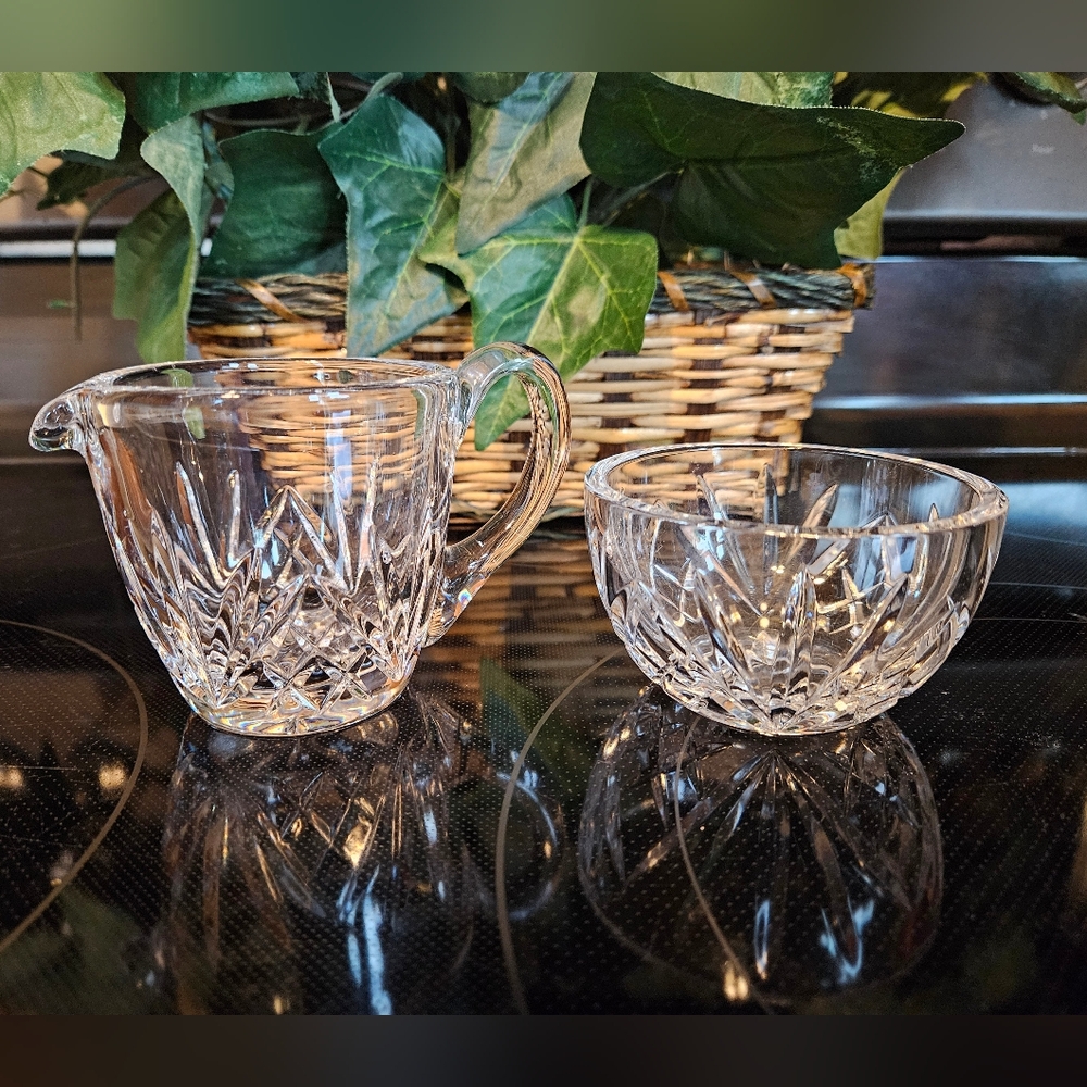 Vintage Galway Crystal Creamer And Sugar Bowl Set